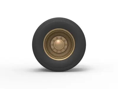 Rear custom wire wheel of semi truck Scale 1 to 25 3D print model