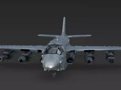 Realistic Heavy Armored Sci-Fi Gunship 3D Model Low-poly 3D model