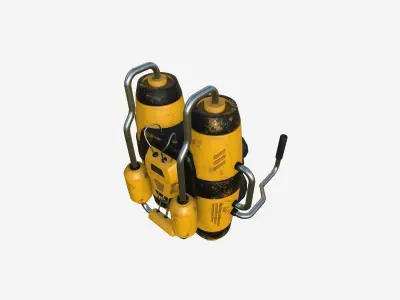 Jetpack A03 Yellow Black - SciFi Character Design Low-poly 3D model
