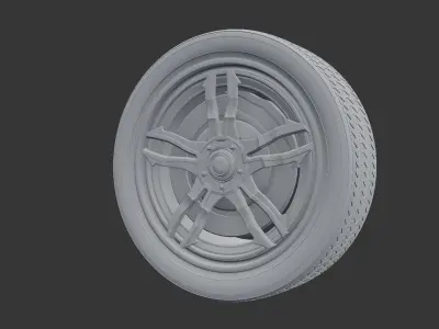 Concept Sports Car Tire Free 3D model