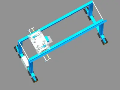 RTG Crane - Rubber Tyred Gantry Crane Low-poly 3D model