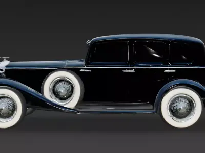 Realistic 30s Luxury Sedan 3d model Low-poly 3D model