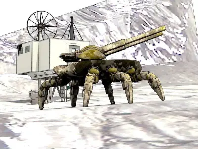 Spider Tank in obj format 3D model