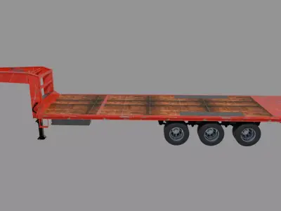 Gooseneck Trailer Low-poly 3D model