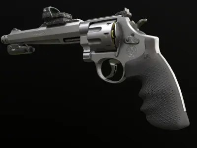  Magnum Revolver Low-poly 3D model Low-poly 3D model