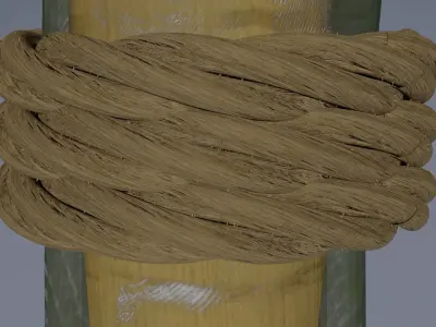 Bamboo runcing - wooden spear model Low-poly 3D model