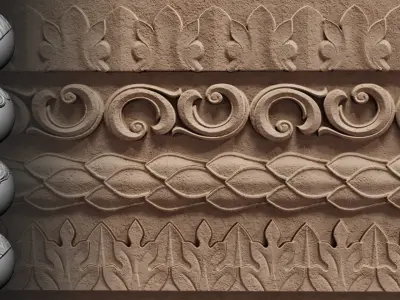30 Ornament Trim Brush Ornament Library VOL 03 Low-poly 3D model