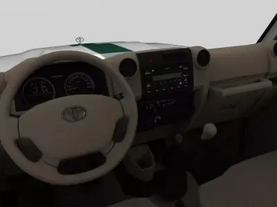 Saudi police toyota land cruiser j71 with engine Low-poly 3D model