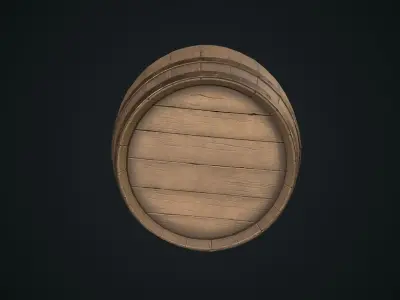 Wooden barrel Low-poly 3D model buy