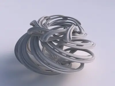 Vase wide creeper twisted with extruded lines and squeezed to... 3D print model