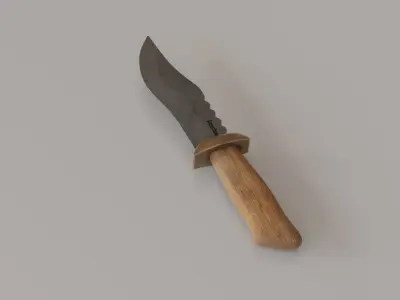 Hounting Knife 01 Low-poly 3D model
