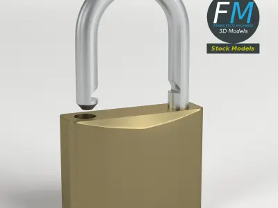 Openable padlock 3D model