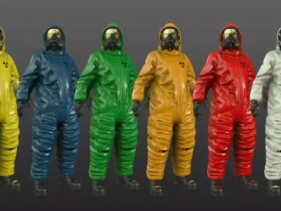 Bio Hazard Protective Suit Low-poly 3D model