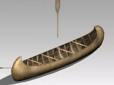Canoe native - native Low-poly 3D model