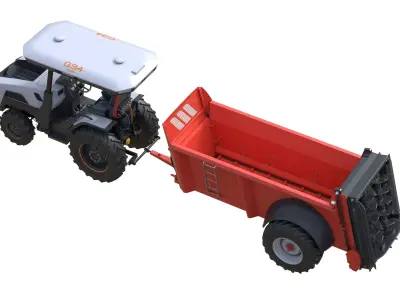 Monarch Electric Tractor and Spreader Sodimac Rafal 3300 Low-poly 3D model