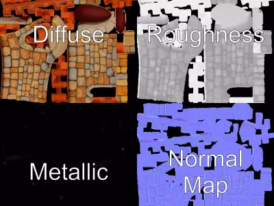 Medieval Stone Wall model pack Low-poly 3D model purchase
