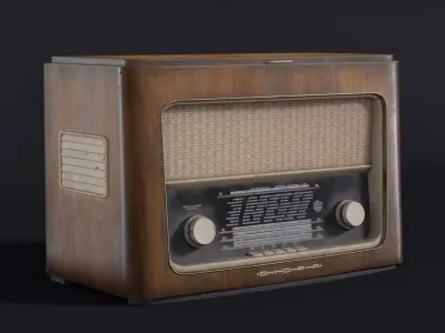 Vintage Retro radio Menuet 6204  Low-poly 3D model