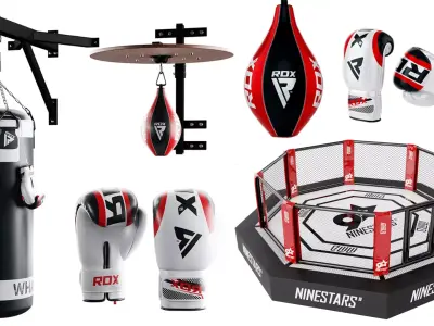Comprehensive Boxing and MMA Gym Equipment Bundle Low-poly 3D model