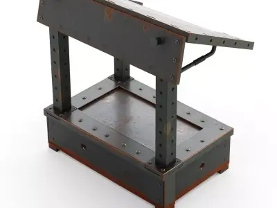 Industrial Rusty Metal Lectern Stand Low-poly 3D model