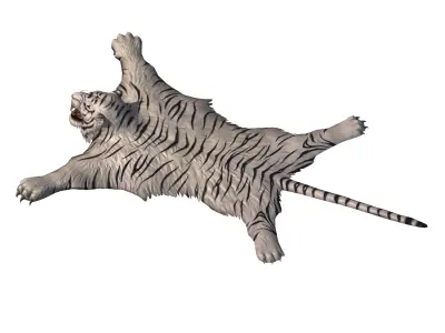 Tiger skin fur white tiger carpet low poly Low-poly 3D model