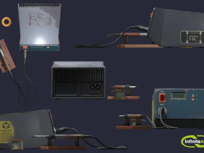 Soldering staition Low-poly 3D model