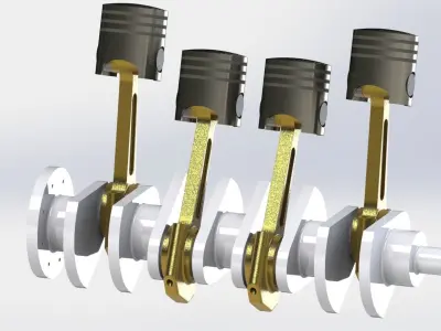 four cylinder 3D model
