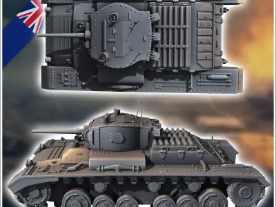 Valentine Mark Mk II infantry tank - UK United WW2 Kingdom Briti 3D print model