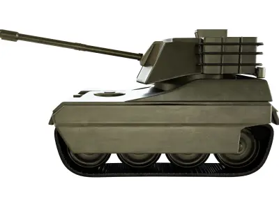 Military Tank Low-poly 3D model 3