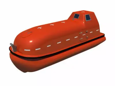 Lifeboat orange 3D model