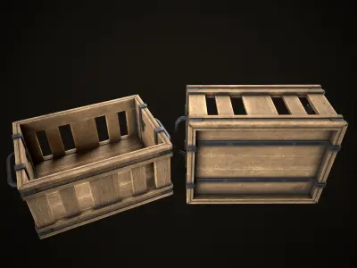 Game Ready Wooden Crate Low-poly 3D model purchase