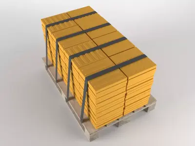 Disabled stone on pallet 3D model 3D model