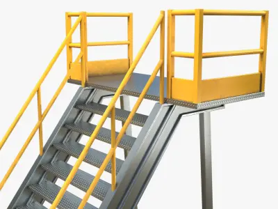 Airplane Stairs PBR Low-poly 3D model
