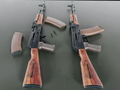 AK-74 assault rifle Low-poly 3D model
