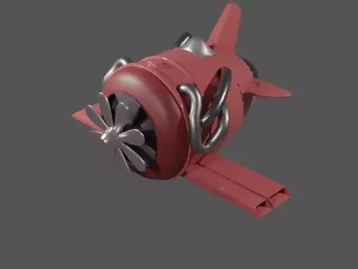 Cartoon Plane Low-poly 3D model