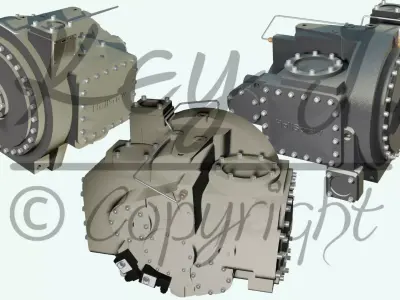 Single screw compressor JE Hall HSO 4200 Series 3D model