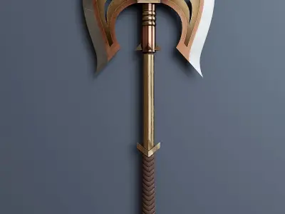 Fantasy style battle ax A2 3D model
