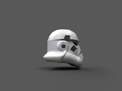 Low-Poly Star Trooper Helmet Stylized Style Sci-Fi Game Asset Free low-poly 3D model
