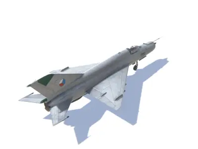 MIG-21 Fishbed Jet Fighter Aircraft Low-poly 3D model