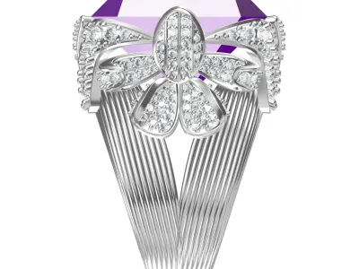 Antique Floral Design Cocktail Ring 3D print model