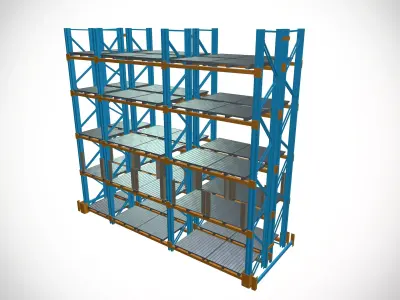 Industrial Storage Rack Warehouse 3D model