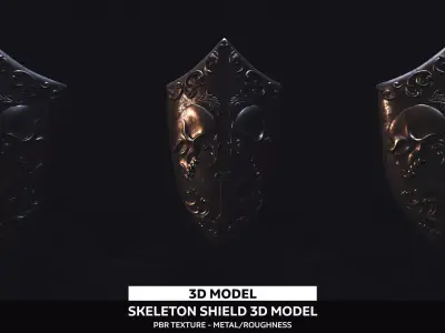 Skeleton Shield Low-poly 3D model
