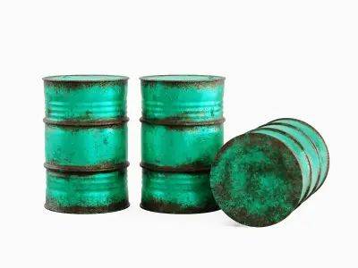 Used Steel Barrel 02 3D model
