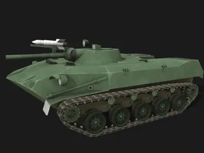 Tank BMD-1 Low-poly 3D model