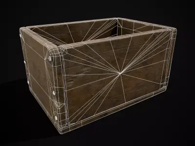 Plain Wood Crate Low-poly 3D model