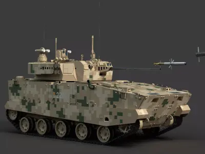 Chinese new airborne IFV Low-poly 3D model