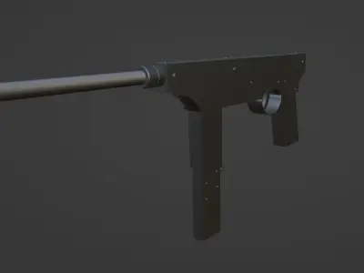 Luty Submachine gun Low-poly 3D model purchase