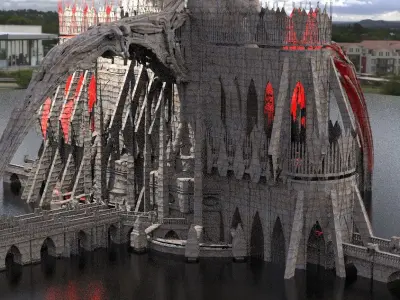 Cathedral Desert Stone Palace 4 3D model