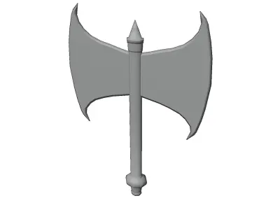 Medieval Double-Edged Axe Low-poly 3D model