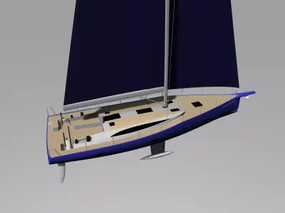 Eleva Yacht - THE FIFTY sailboat Mid-detail model 3D model
