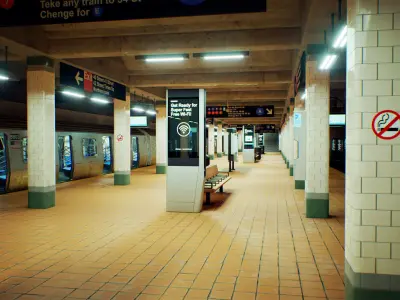 Subway Realm - Game-Ready NYC Metro Station Environment Low-poly 3D model